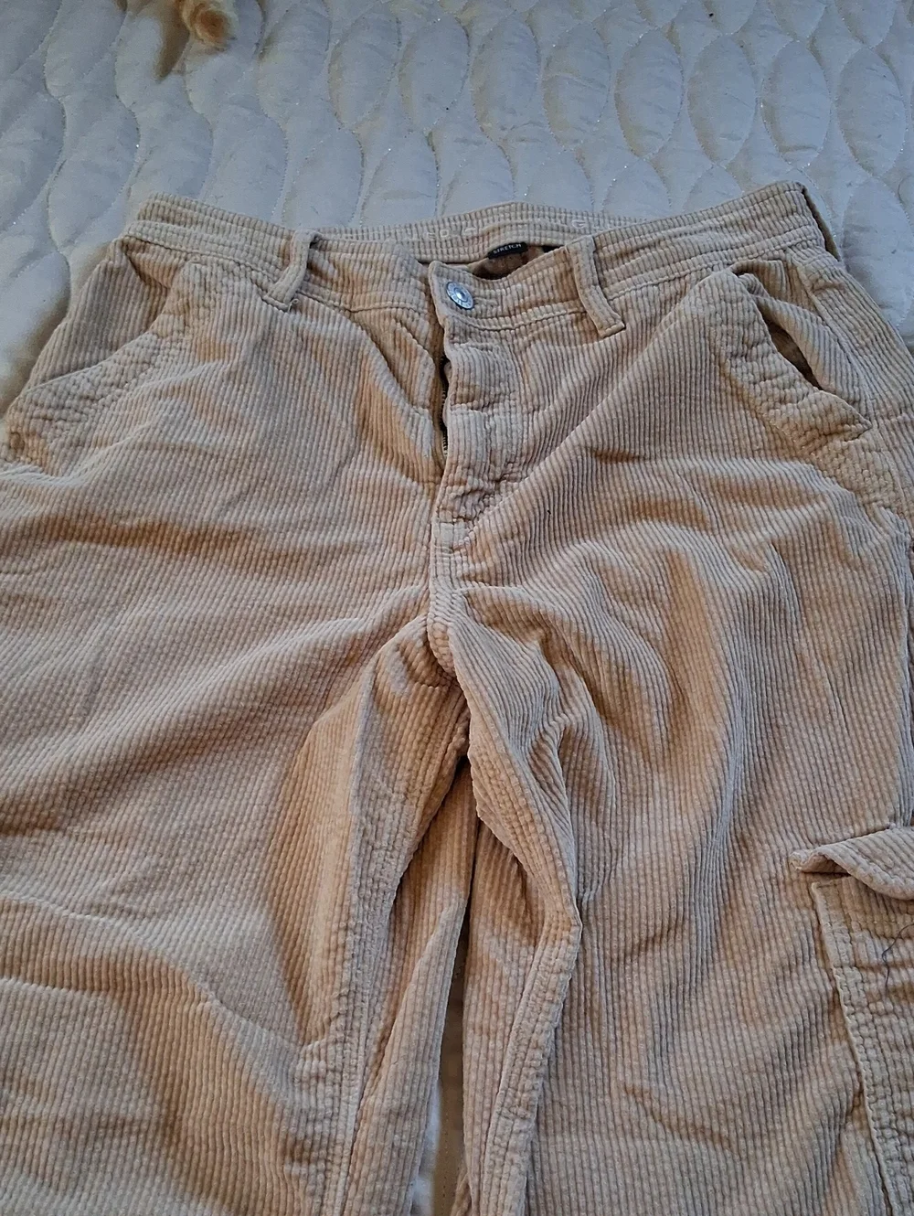 Corduroy Cargo Pants in Light Beige - Picture 6 of 9